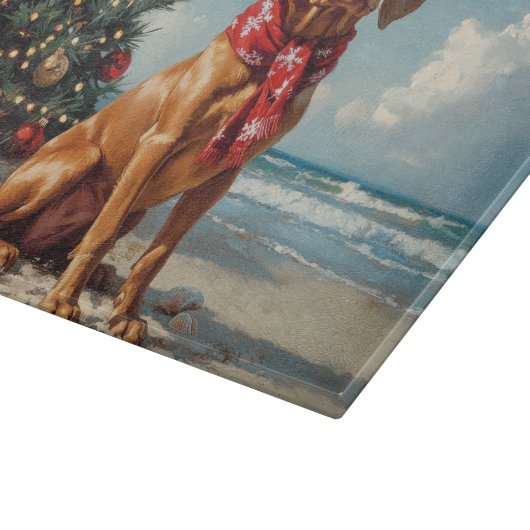 Vizsla Dog Christmas  Beach Snijplank (Hoek)