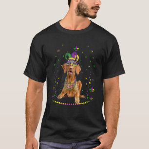 Vizsla Dog Cute Mardi Gras Carnival Jester T-shirt