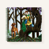 Vizsla Dog Elf Forest Notitieboek (Voorkant)