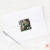 Vizsla Dog Elf Forest Vierkante Sticker (Envelop)