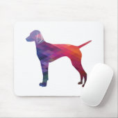 Vizsla Dog Geometric Pattern Silhouette Paars Muismat (Met muis)