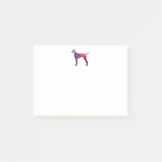 Vizsla Dog Geometric Pattern Silhouette Paars Post-it® Notes (Voorkant)