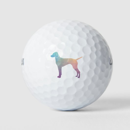 Vizsla Dog Geometric Pattern Silhouette Pastel Golfballen (Voorkant)