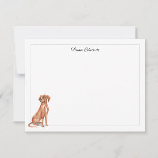Vizsla Dog Gray Border Personalized Notitiekaartje
