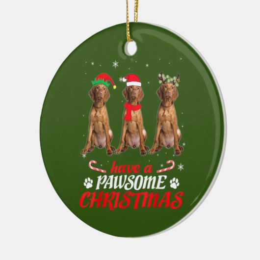 Vizsla Dog Keramisch Ornament (Links)