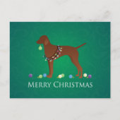 Vizsla Dog Merry-kerstontwerp Feestdagenkaart (Voorkant)
