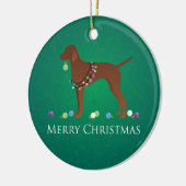Vizsla Dog Merry-kerstontwerp Keramisch Ornament (Links)