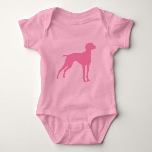 Vizsla Dog Silhouette (roze) Romper (Voorkant)
