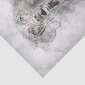 Vizsla Dog Tekening Tissuepapier (Detail)