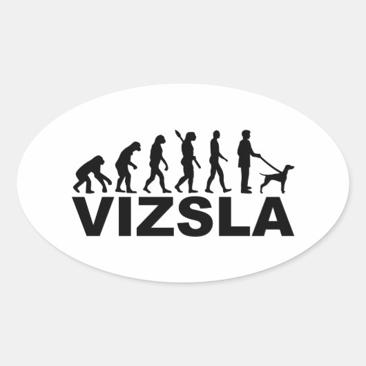Vizsla Evolution Ovale Sticker (Voorkant)