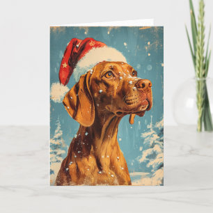 Vizsla  gepersonaliseerde kerst feestdagen kaart