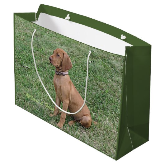 Vizsla Gift Bag Large Cadeauzakje (Achterkant Gekanteld)