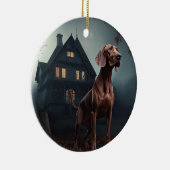 Vizsla Halloween eng Keramisch Ornament (Rechts)