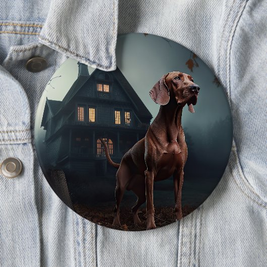 Vizsla Halloween eng Ronde Button 6,0 Cm (In situ)