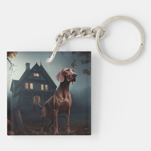 Vizsla Halloween eng Sleutelhanger (Achterkant)