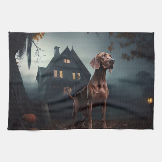 Vizsla Halloween eng Theedoek (Horizontaal)