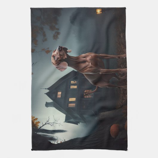 Vizsla Halloween eng Theedoek (Verticaal)