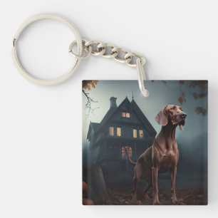 Vizsla Halloween engwekkend Sleutelhanger