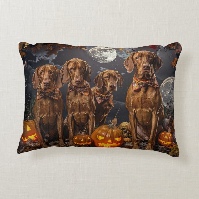Vizsla Halloween Spooky Accent Kussen (Achterkant)