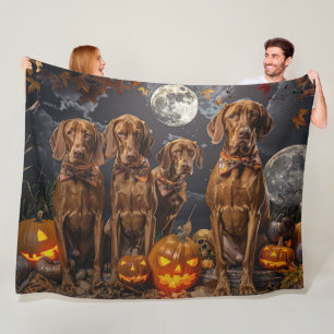Vizsla Halloween Spooky Fleece Deken