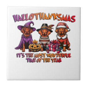 Vizsla Halloween Thanksgiving Christmas Classic T- Tegeltje
