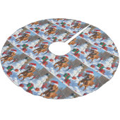 Vizsla hardlopen in de sneeuw met kerst Pet Kerstboom Rok (Gekanteld)