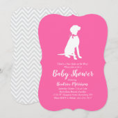Vizsla hond baby shower meisje roze kaart (Voorkant / Achterkant)