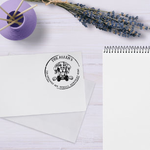 Vizsla Hond Familie Retouradres Rubberstempel