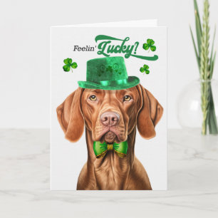 Vizsla Hond Gelukkig St. Patrick's Dag Feestdagen Kaart