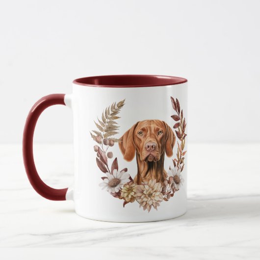 Vizsla Hond Herfst krans Mok (Links)
