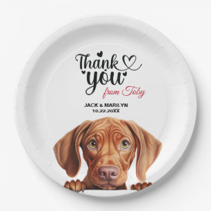 Vizsla Hond Huwelijk Bedankt Papieren Bordje