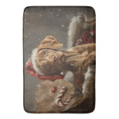 Vizsla Hond Kerstfeest Badmat (Voorkant Verticaal)