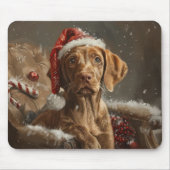 Vizsla Hond Kerstfeest Muismat (Voorkant)