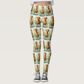 Vizsla Hond met Paaseieren Vakantie Leggings (Voorkant)