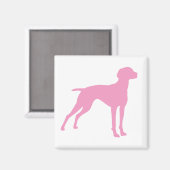 Vizsla Hond Silhouet (roze) Magneet (Voorkant / Achterkant)