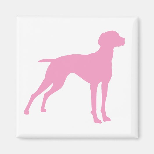 Vizsla Hond Silhouet (roze) Magneet (Voorkant)