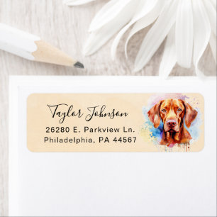 Vizsla-honden retouradreslabel etiket