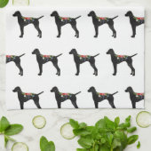 Vizsla Hondenras Boho Foral Silhouette Theedoek (Gevouwen)