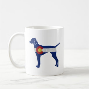 Vizsla Hondenras Silhouette Colorado Flag Koffiemok