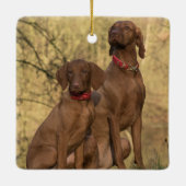 Vizsla Houndhonden Keramisch Ornament (Achterkant)