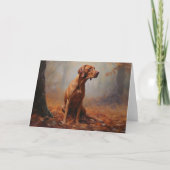 Vizsla in herfstbladeren val inspireert kaart (Voorkant)