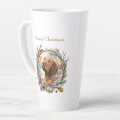 Vizsla Kerst Latte Mok (Linkerhoek)
