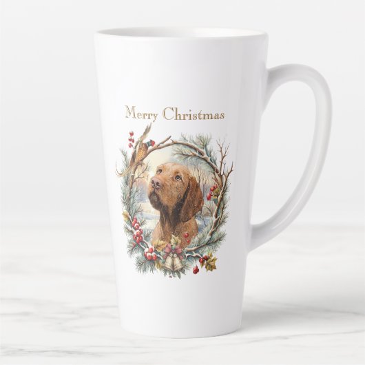 Vizsla Kerst Latte Mok (Rechts)