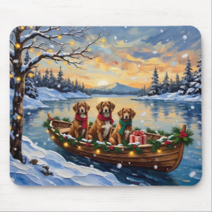 Vizsla Kerstboot Vakantie Muismat