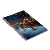 Vizsla Kerstfeest Seizoen Notitieboek (Rechterzijde)