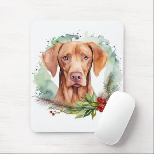 Vizsla Kerstkrans Festieve Pup Muismat