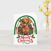 Vizsla Kerstmis Kaart (Gele Bloem)