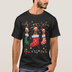 Vizsla kerstsokken Funny Xmas Vizsla Hondenliefheb T-shirt