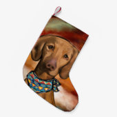 Vizsla Kleine Kerstsok (Voorkant (Hangend))