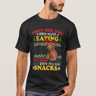 Vizsla lelijke kerstmis Ze zien dat je voor Christ T-shirt